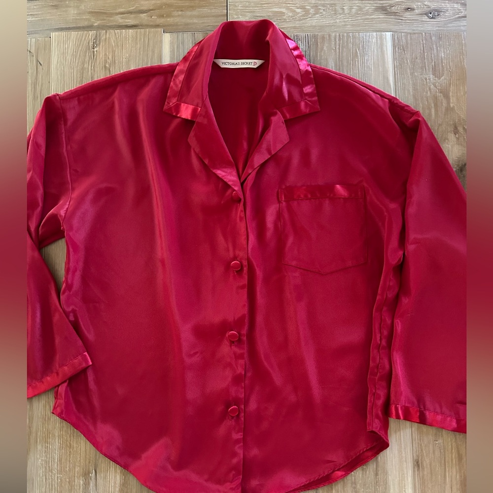 Victorias Secret Red Lounge Blouse XS